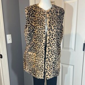 Leopard Print Faux Fur Vest